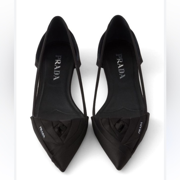 Like New PRADA Rose Satin Cut Out Ballerina Flats - Picture 3 of 12